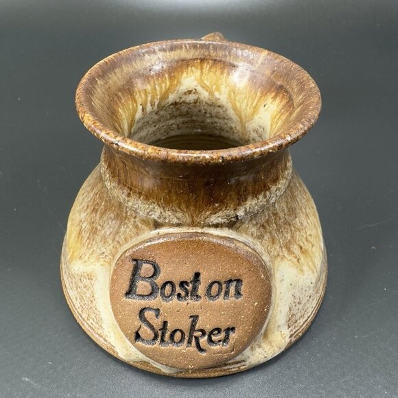 Hand Made Studio Art Pottery Bost On Stoker Coffee Mug Cup Stoneware Signed Mug - Picture 5 of 11